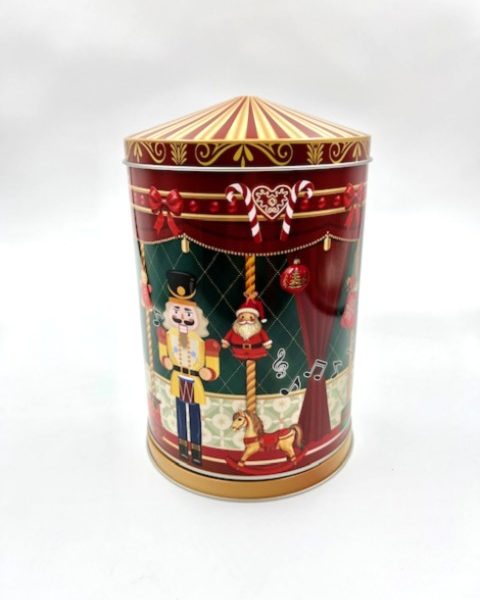 Μπισκότα Σοκολάτας σε Μεταλλικό Περιστρεφόμενο καρουζέλ Καρυοθράυστης με μουσική 200γρ 13x20cm