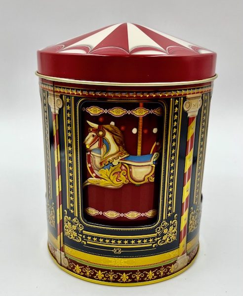 Μπισκότα Σοκολάτας σε Μπλε Μεταλλικό Περιστρεφόμενο καρουζέλ με μουσική 150γρ 13x17cm