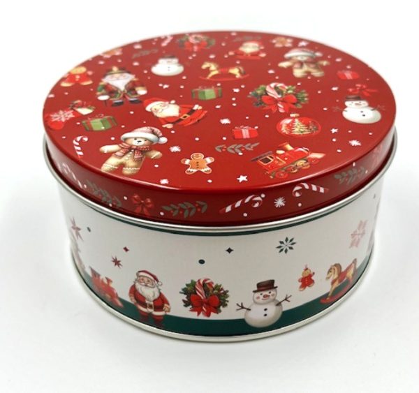 Μπισκότα Βουτύρου σε Μεταλλικό Στρόγγυλο Κουτί Christmas Presents  100γρ