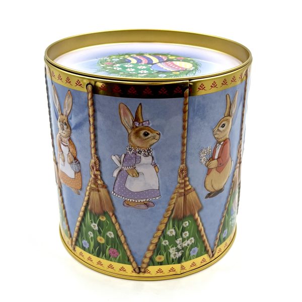 Τύμπανο Πασχαλινό TIN με φιγούρες λαγουδάκια και μπισκότα βουτύρου 170γρ