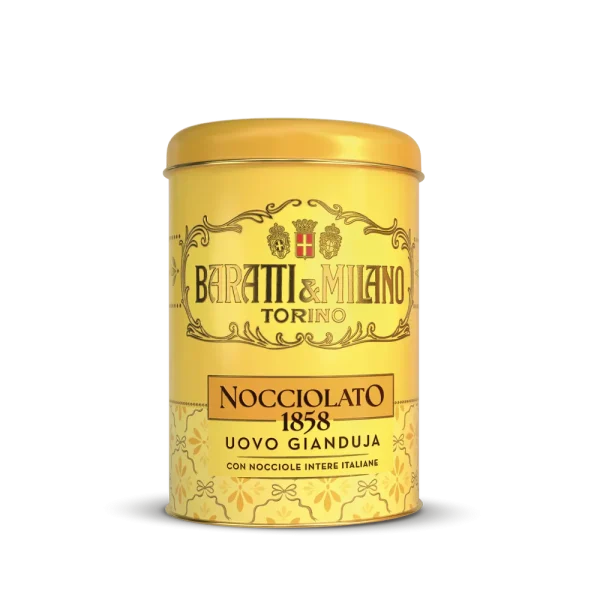 Αβγό Σοκολατένιο Gianduja σε μεταλλικό κουτί 120γρ Baratti Milano