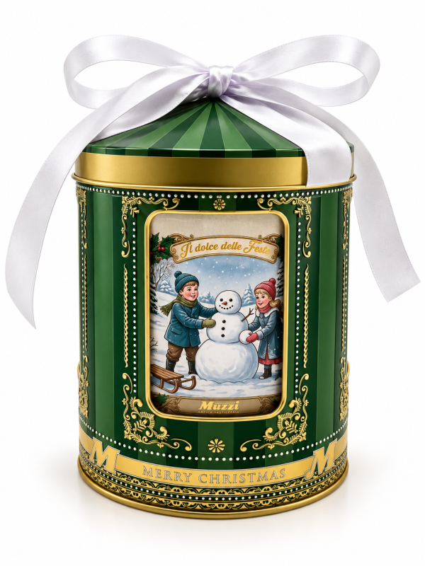 Panettoncino Classico 100γρ σε περιστρεφόμενο μεταλλικό κουτί Muzzi