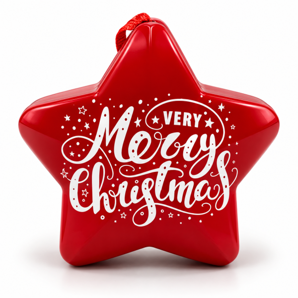 Στολίδι Merry Christmas in Red Star με σοκολατάκια γάλακτος 50γρ