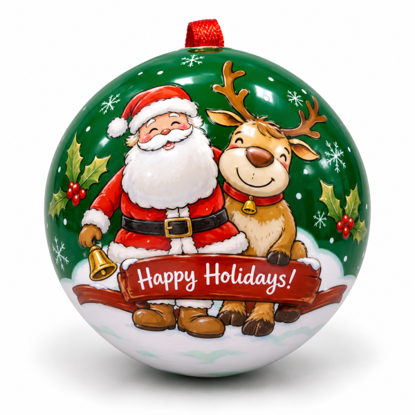 Μπάλα Χριστουγεννιάτικη Santa and Reindeer με σοκολατάκια γάλακτος 50γρ